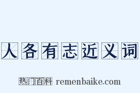 人各有志近义词是什么意思的图片